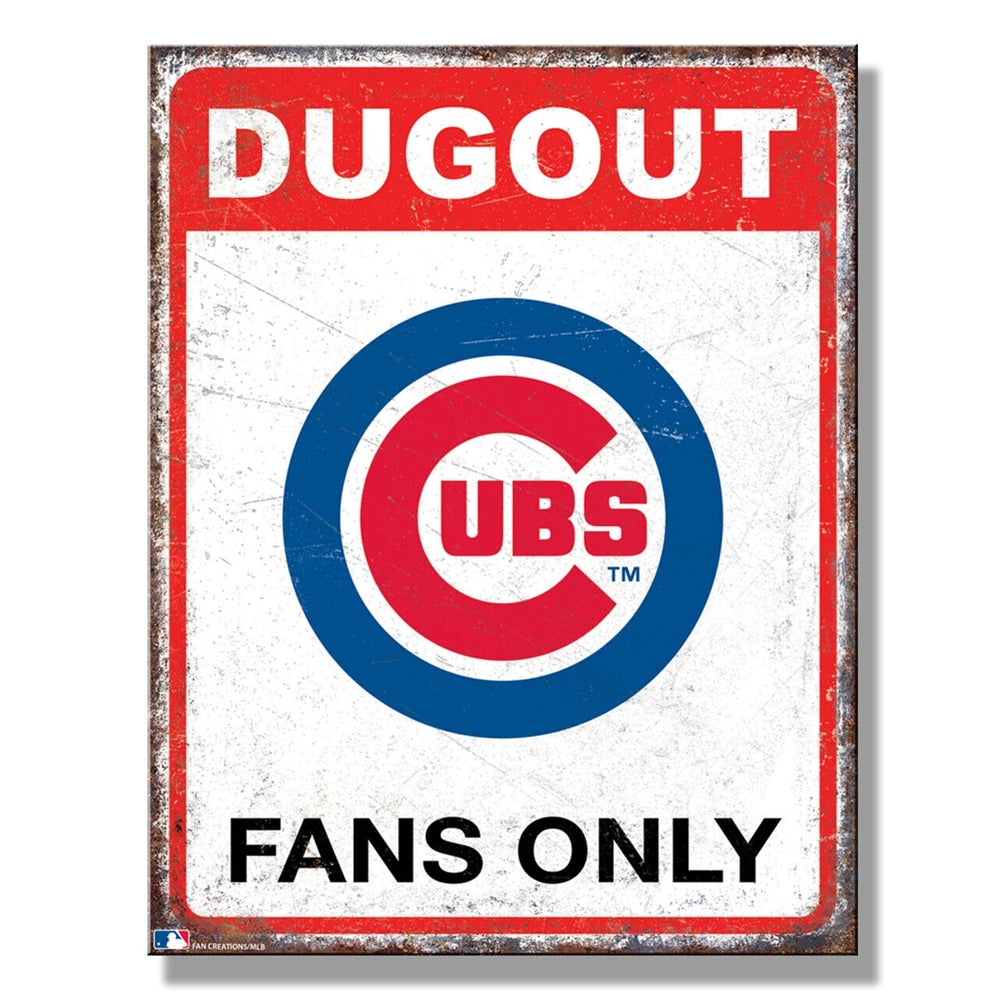 Dugout Chicago Cubs Fans Only Licensed Metal Sign 16" x 12.5" Home & Garden:Home Décor:Plaques & Signs Style Your Walls